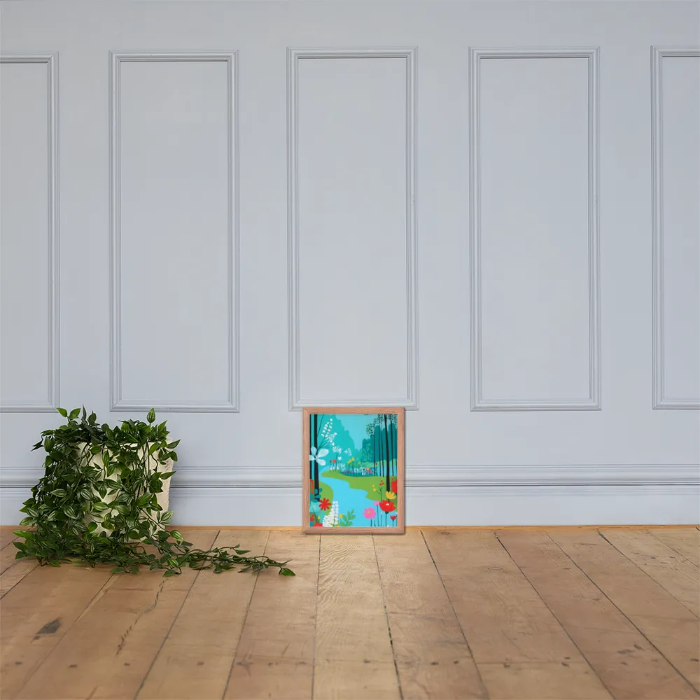 Whispers of Spring: A Colorful Retreat | Poster with Red oak Frame | 11″×14″