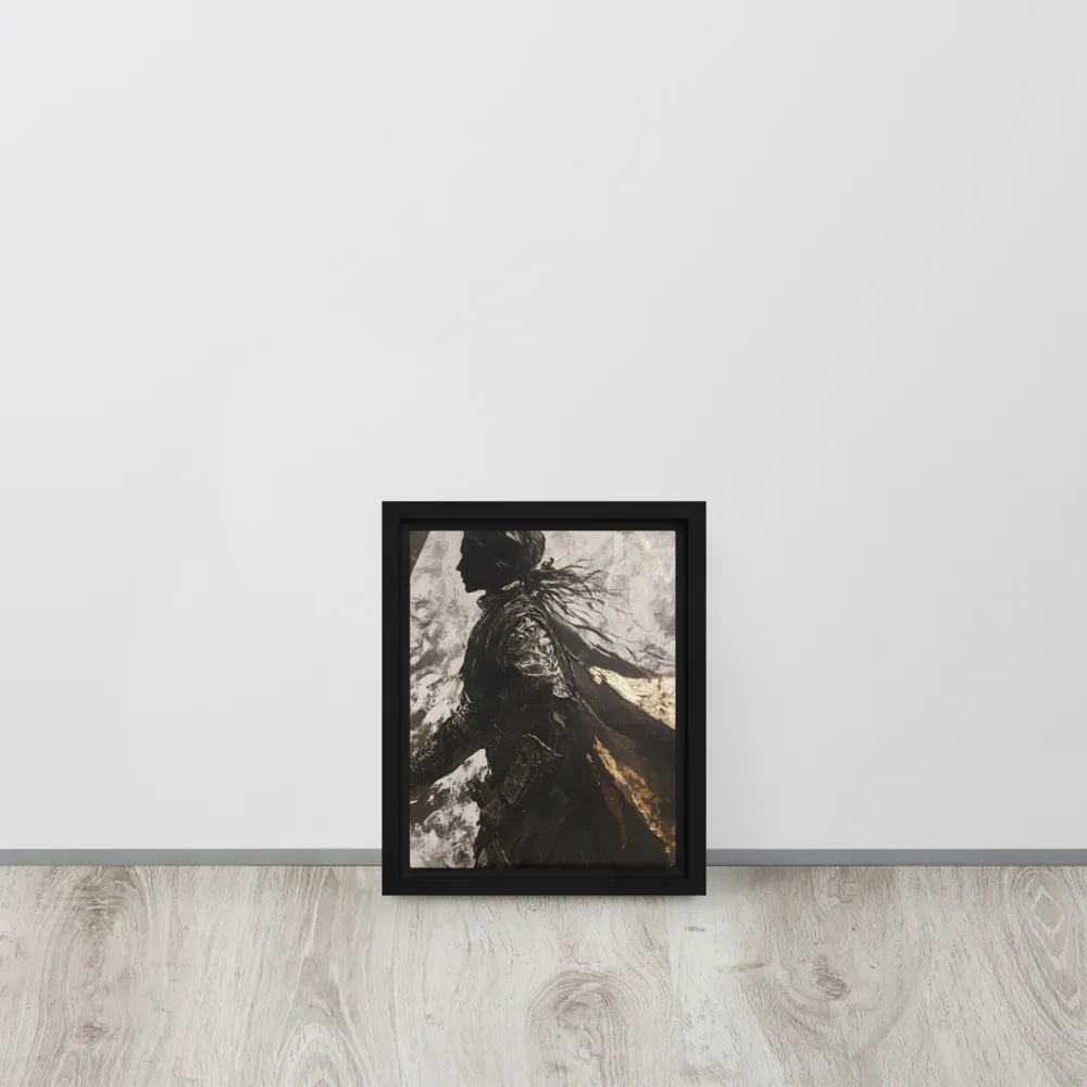 The Silhouette of Valor | Canvas with Black Frame | 8″×10″