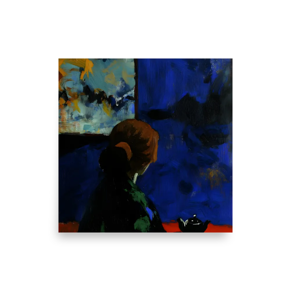 Contemplation Under the Night Sky | Poster | 14″×14″
