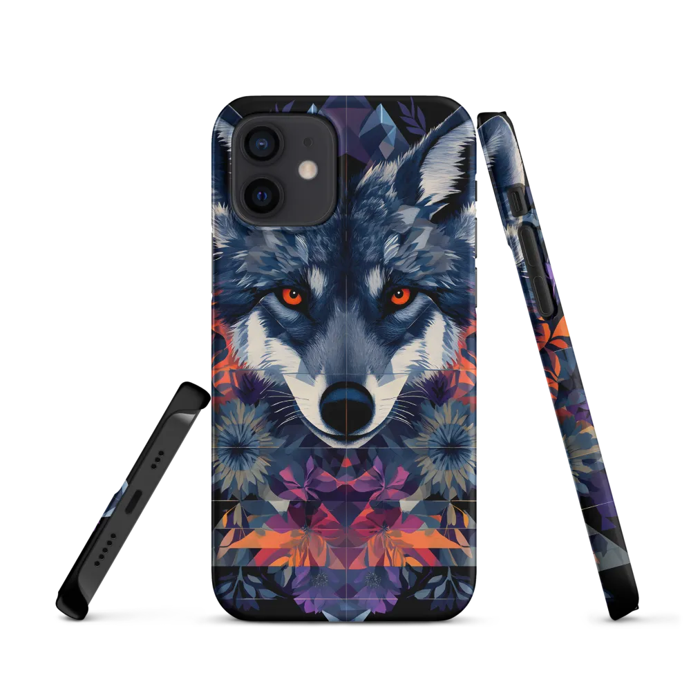 Mystical Wolf Amidst Floral Geometry