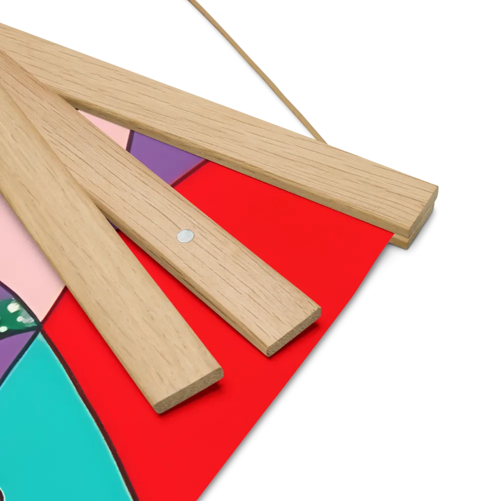 Playful Geometry in Color | Poster With Oak Wood Hanger | 16″×16″