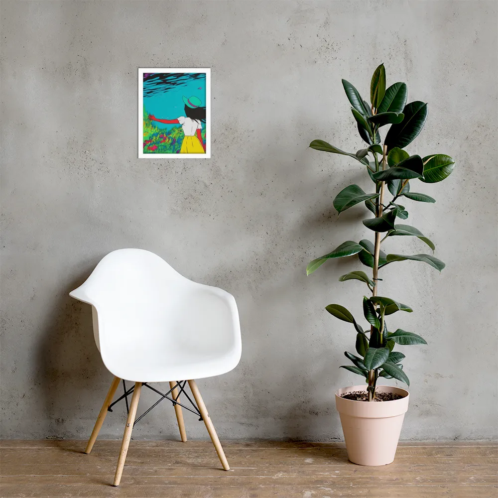 Whimsical Encounter | Poster with White Frame | 11″×14″