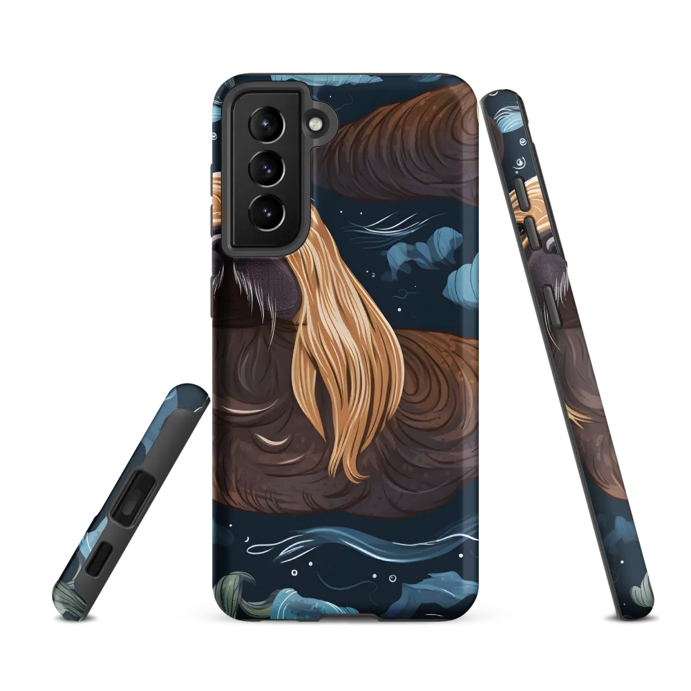 Whimsical Walruses in Deep Blue