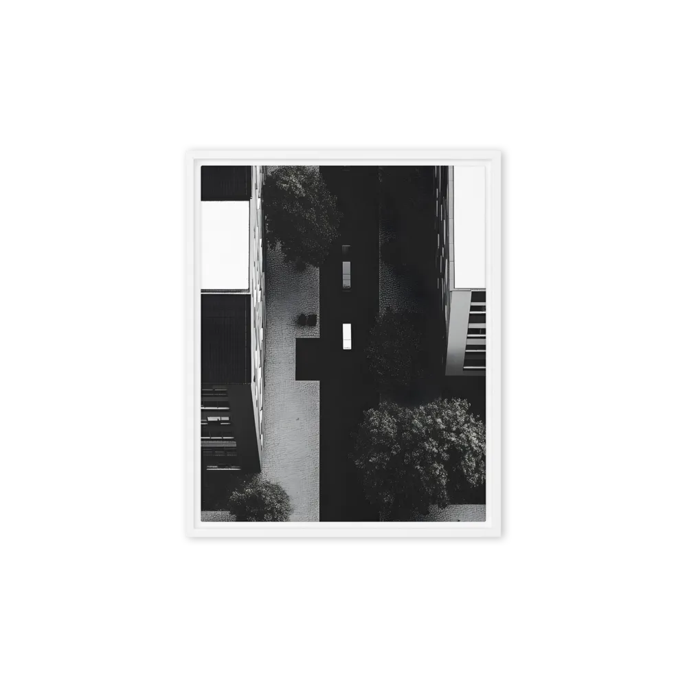 Urban Serenity from Above | Canvas with White Frame | 8″×10″