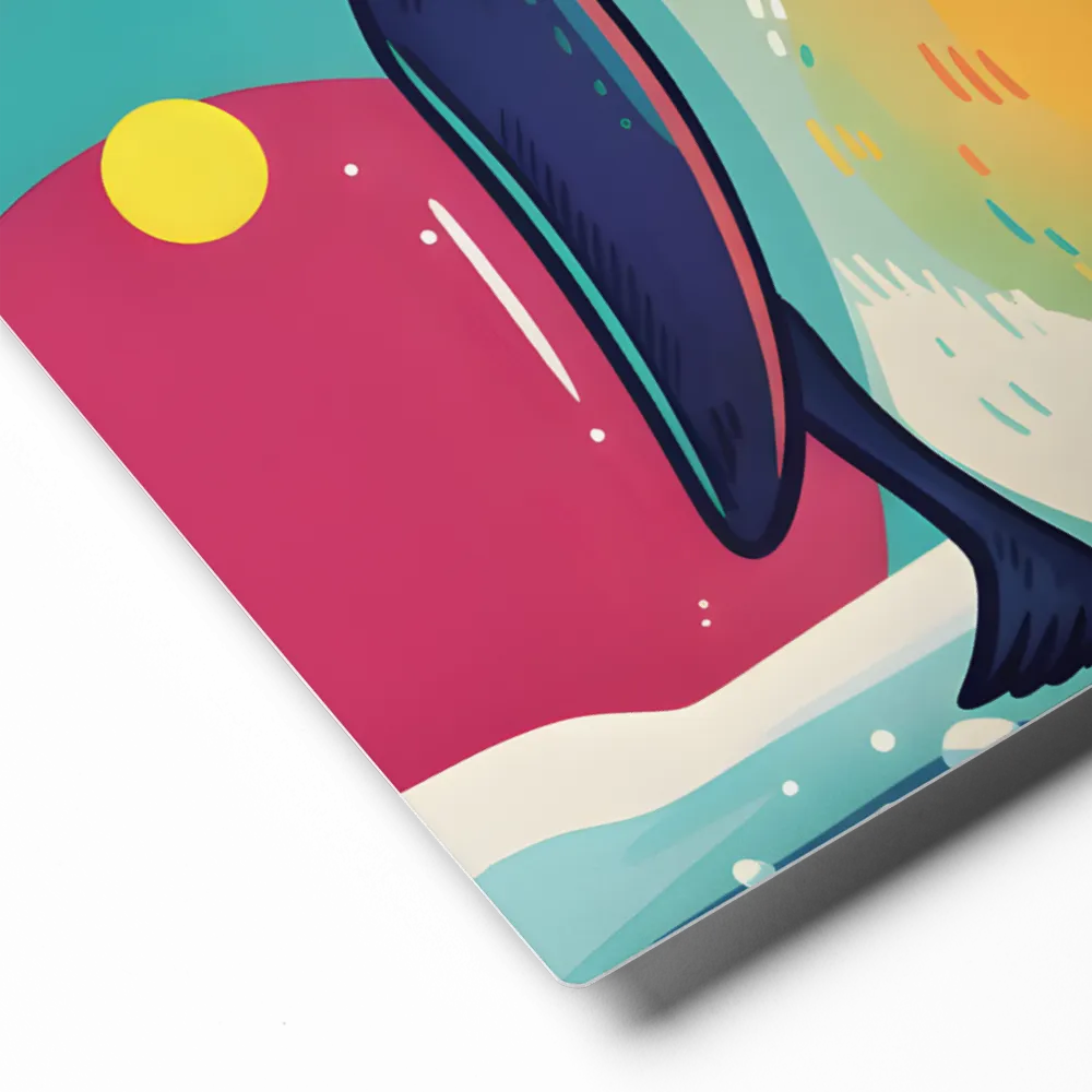 Colorful Penguin 
 Metal Print | 12″x 12″