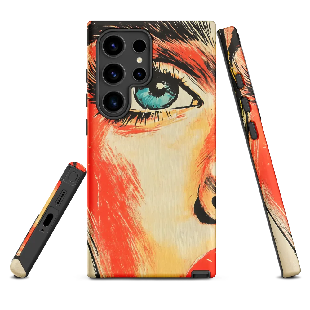 Intense Gaze: A Pop Art Portrait | Phone Case |  S24 Ultra | Tough Case | Matte