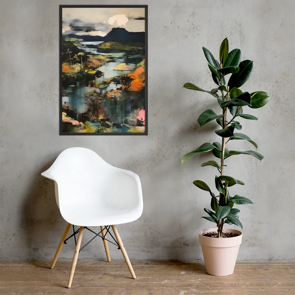 Harmony of Nature: An Abstract Journey | Poster with Black Frame | 24″×36″