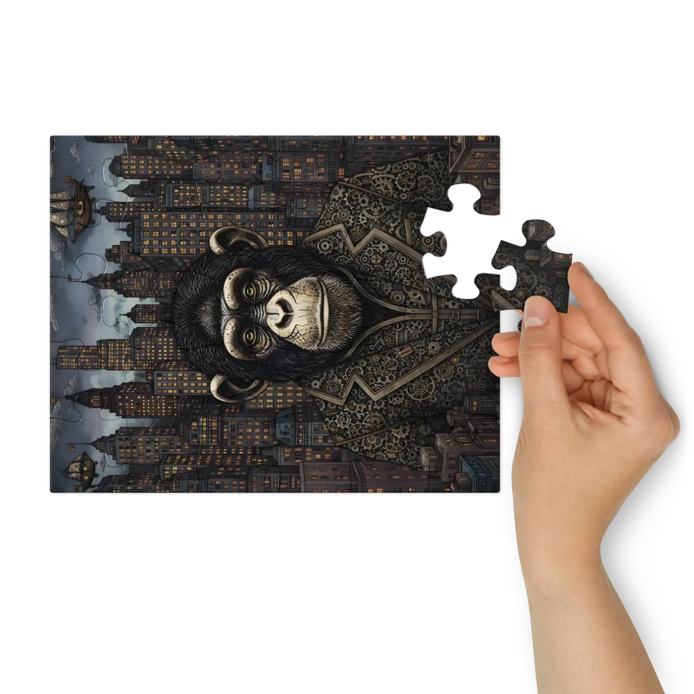 Steampunk Gentleman Chimp 
 Jigsaw Puzzle in Tin Box