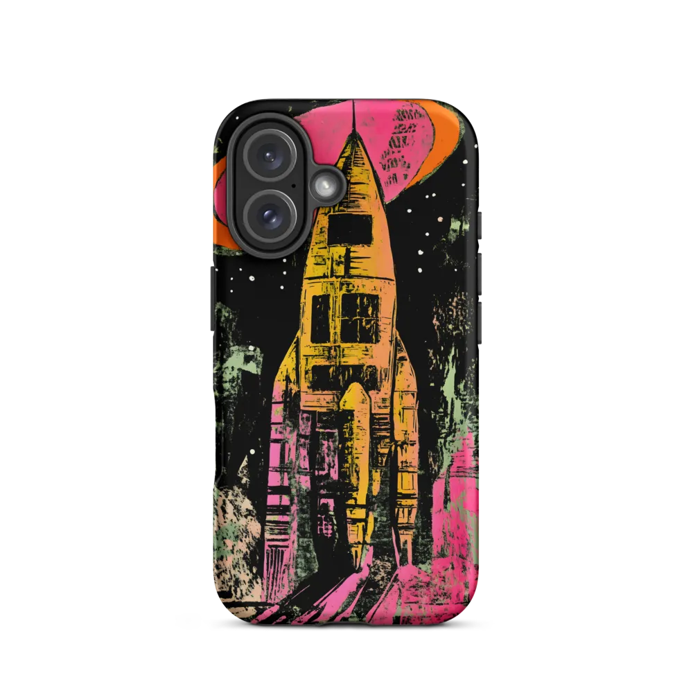 Cosmic Voyage: A Surreal Rocket Adventure | Phone Case