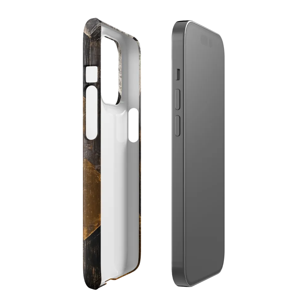 Geometric Harmony in Gold and Black | Phone Case |  14 Pro | Snap Case | Glossy