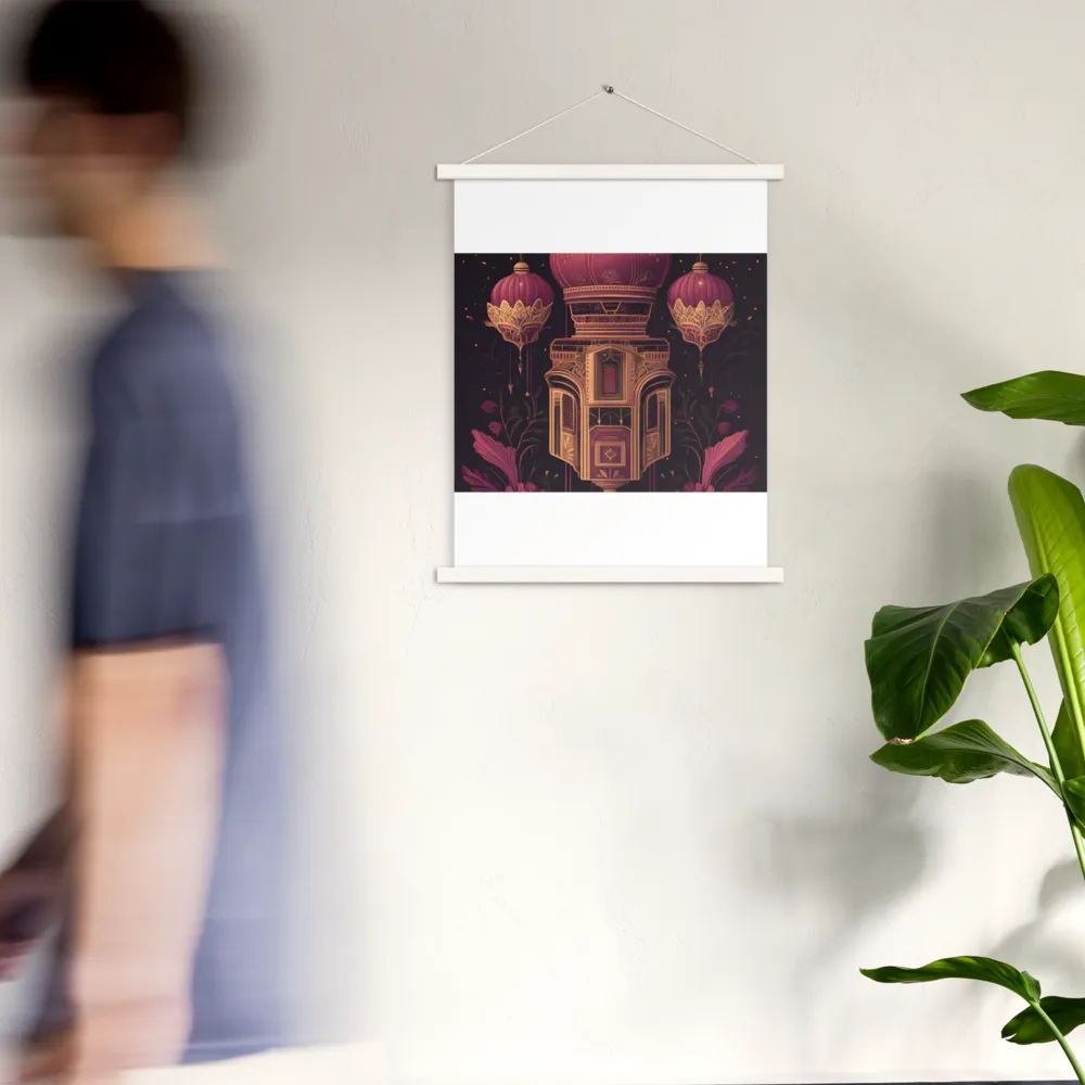 Ornate Harmony: A Digital Floral Architecture | Poster With White Wood Hanger | 18″×24″