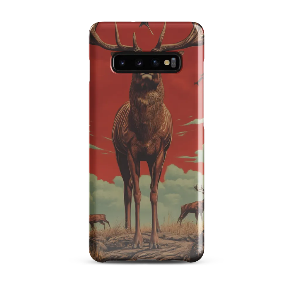 Majesty in Red: The Stalwart Stag | Phone Case |  S10 Plus | Snap Case | Glossy