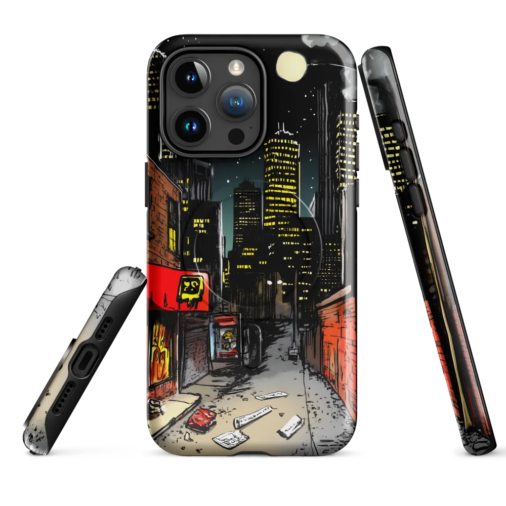 Nocturnal Cityscape: The Hidden Alley | Phone Case |  15 Pro Max | MagSafe® Tough Case | Glossy