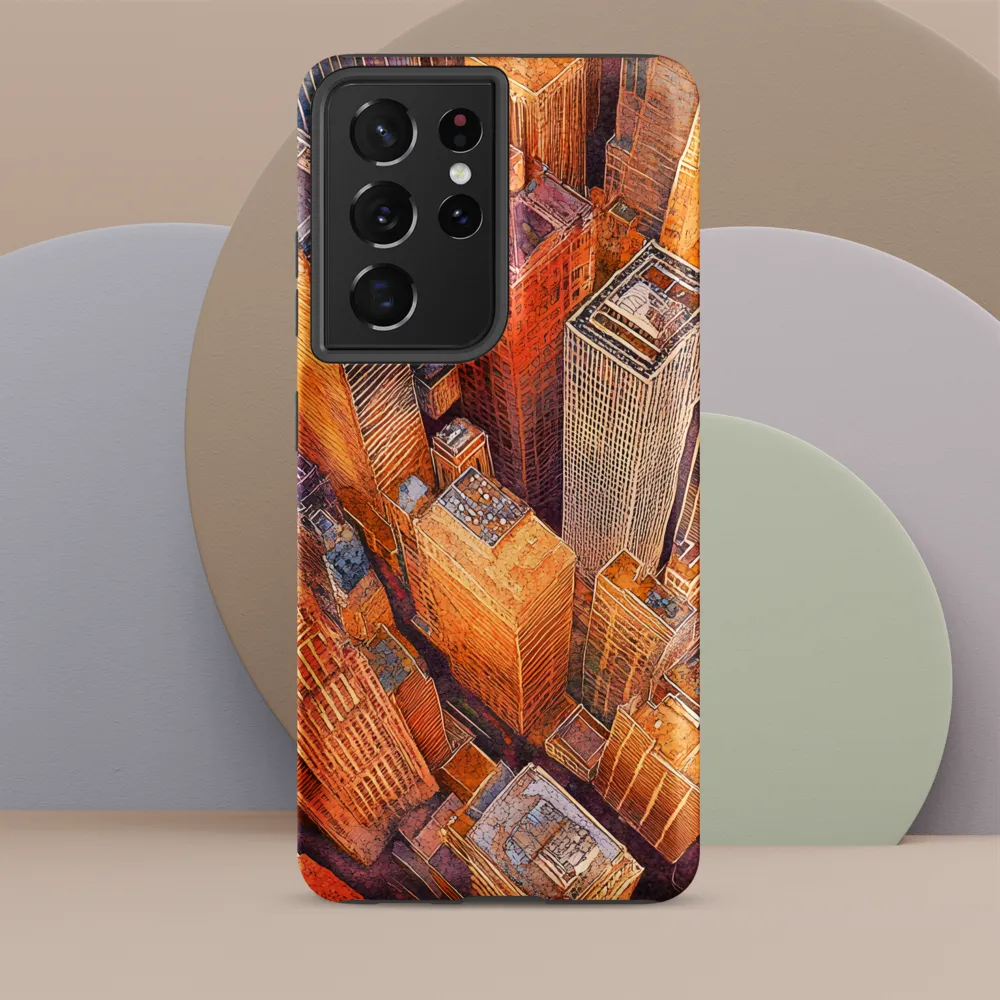 Urban Symphony in Orange and Purple