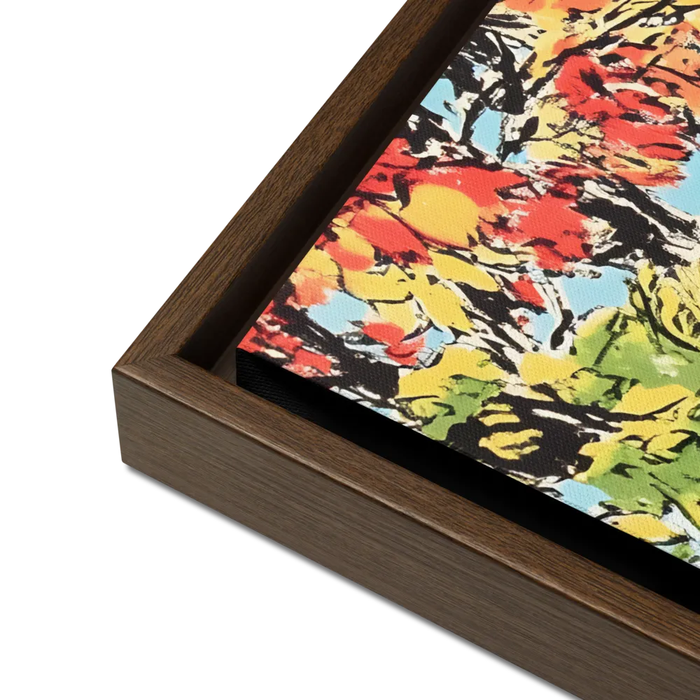 Autumn's Embrace | Canvas with Brown Frame | 16″×20″