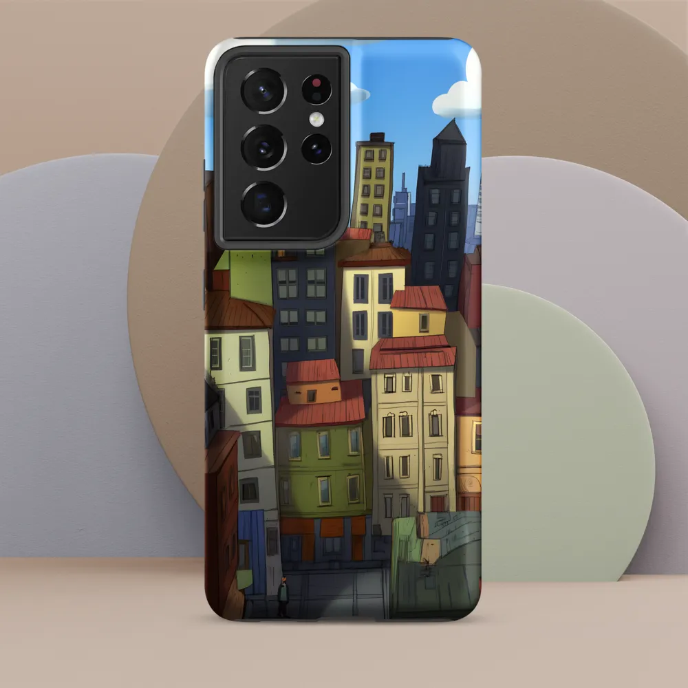 Urban Symphony: A Colorful Cityscape | Phone Case |  S21 Ultra | Tough Case | Matte