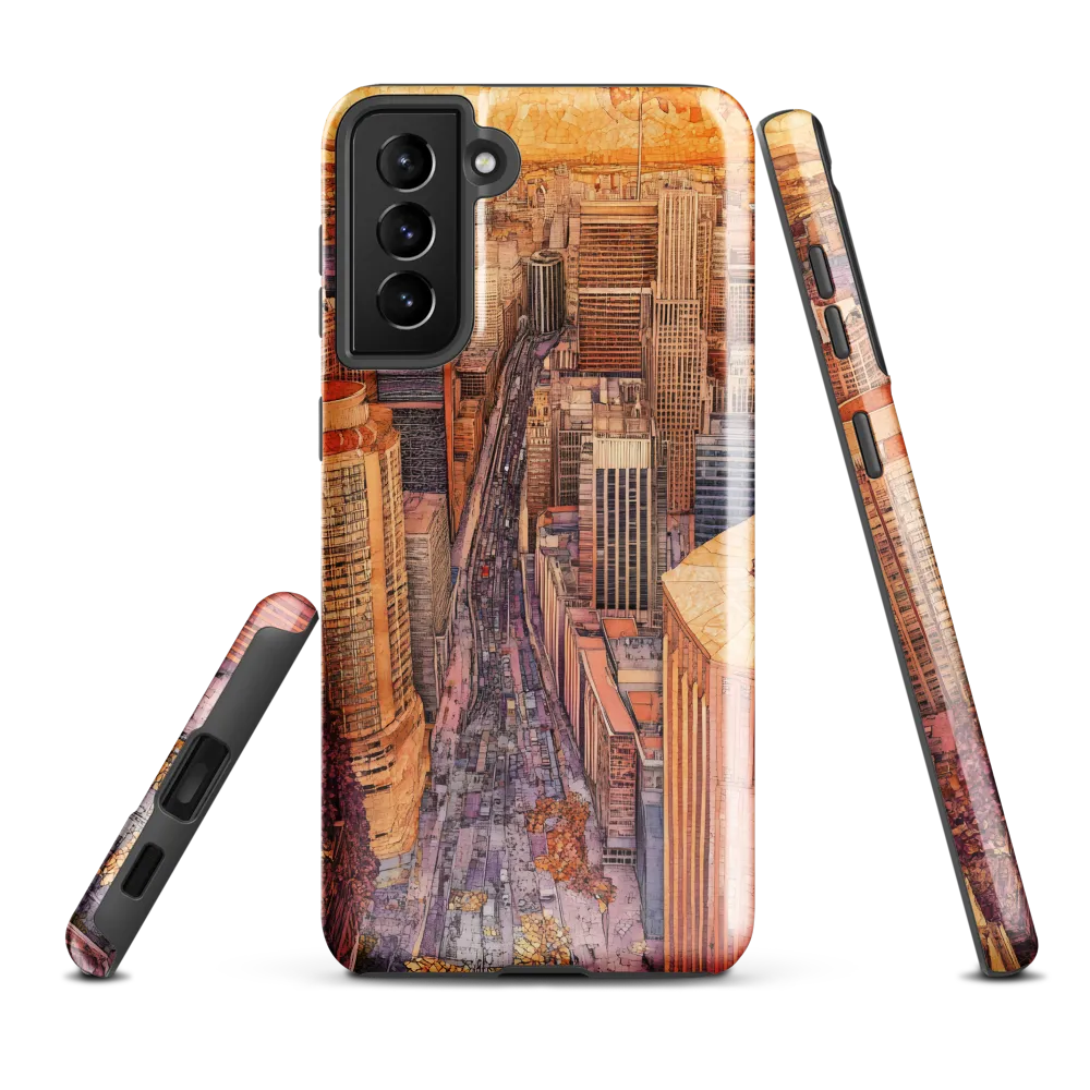 Mosaic Cityscape at Dusk