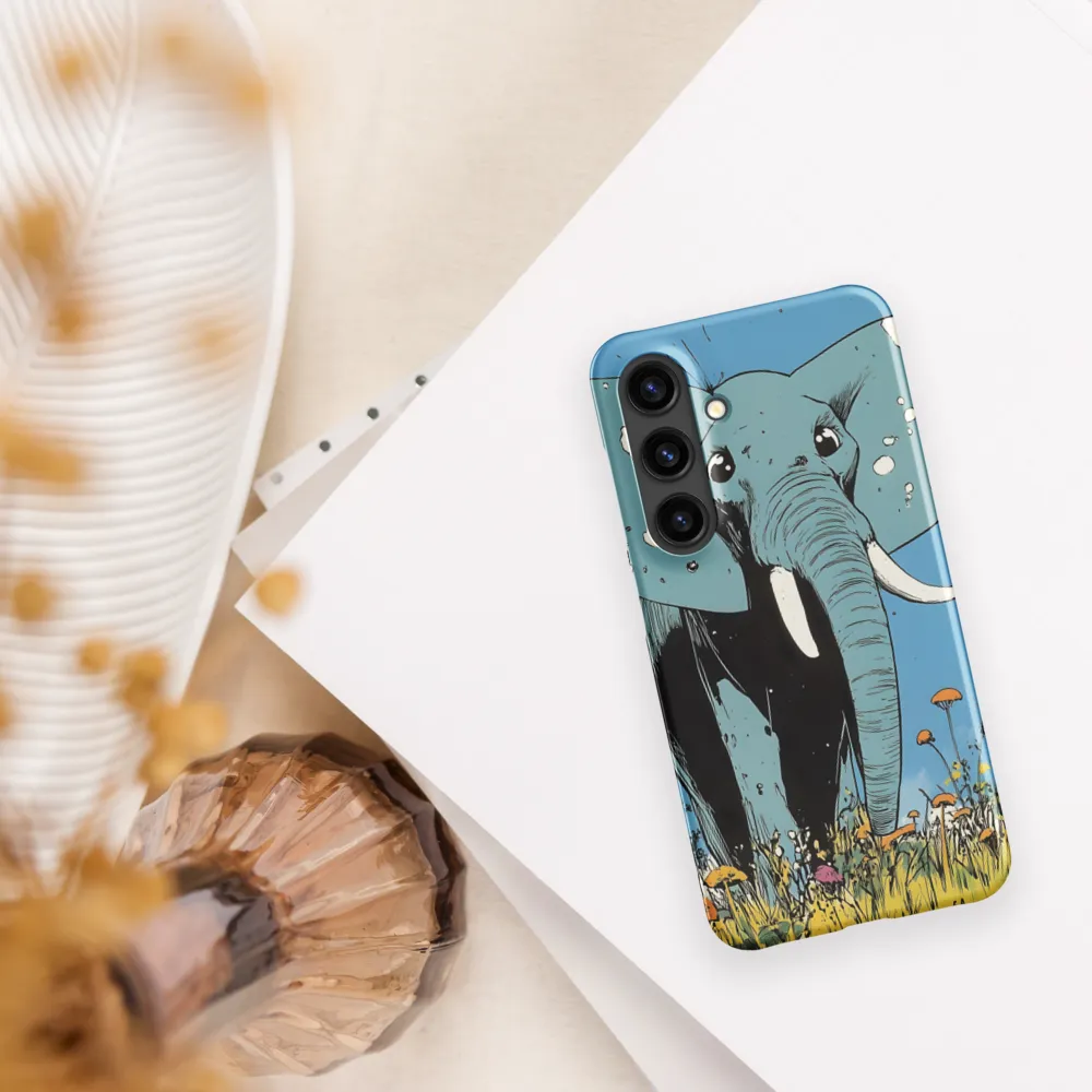 Whimsical Blue Elephant in Bloom