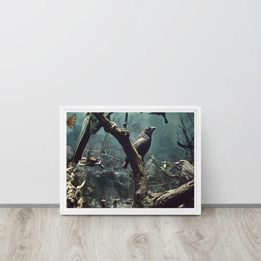 Whispers of the Avian Realm | Canvas with White Frame | 12″×16″