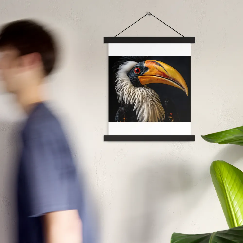 Majestic Hornbill Portrait | Poster With Black Wood Hanger | 11″×14″