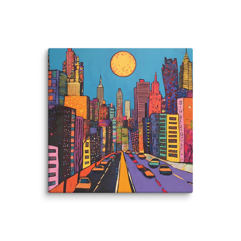 Urban Vibrance: A Pop Art Cityscape | Canvas | 28″×28″