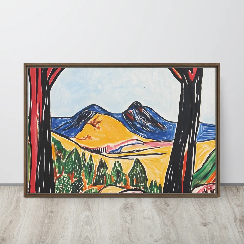 Vibrant Nature's Embrace | Canvas with Brown Frame | 24″×36″