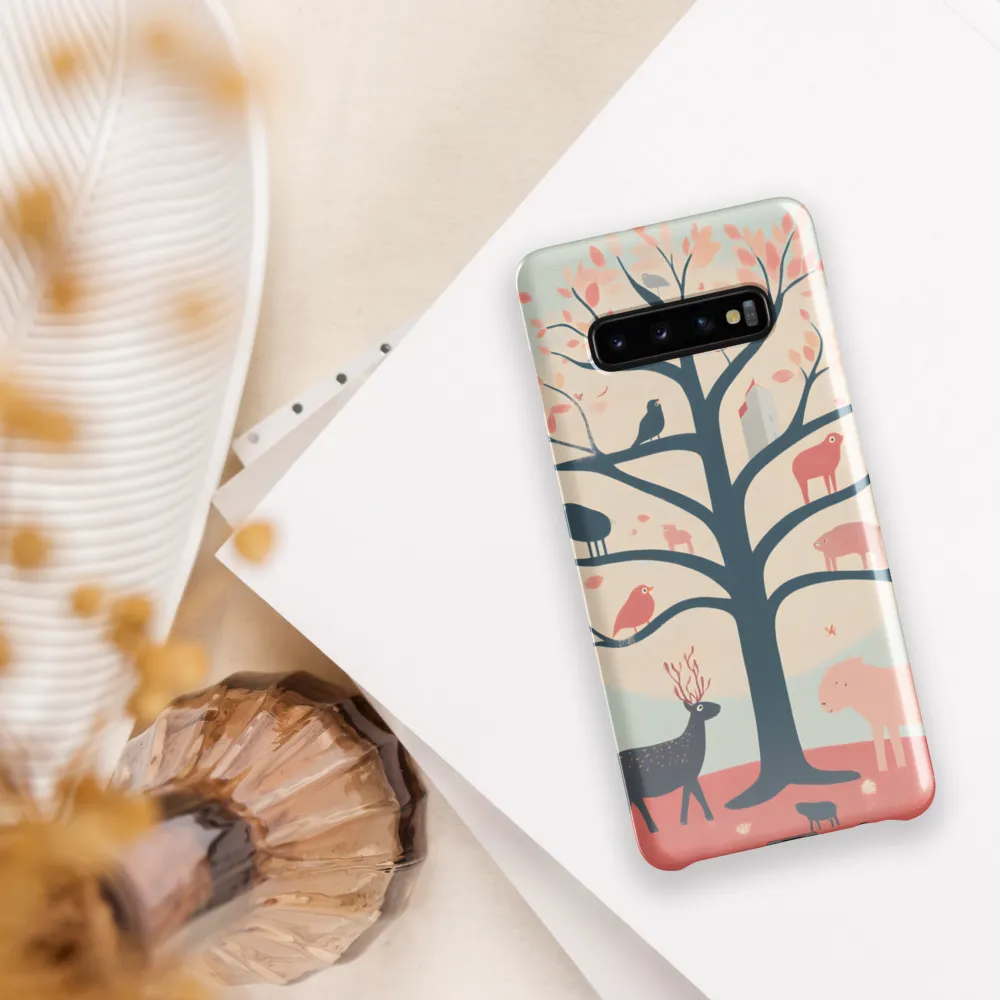 Whimsical Tree with Playful Creatures | Phone Case |  S10 Plus | Snap Case | Glossy