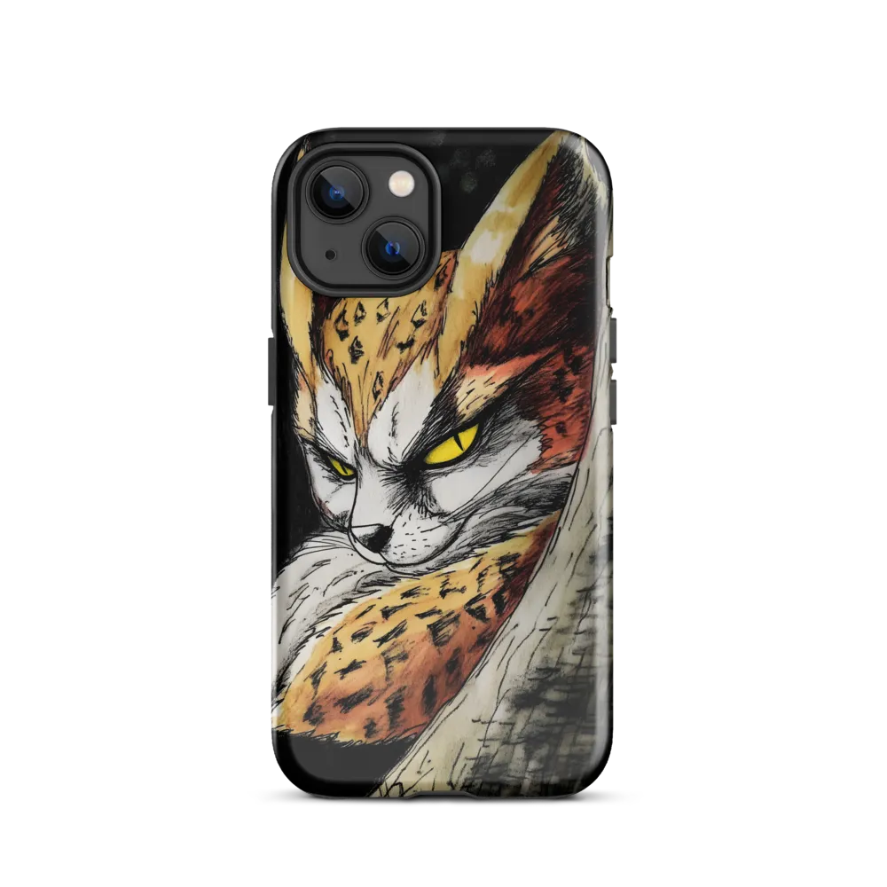 Fierce Gaze of the Wild Cat | Phone Case |  13 | Tough Case | Glossy