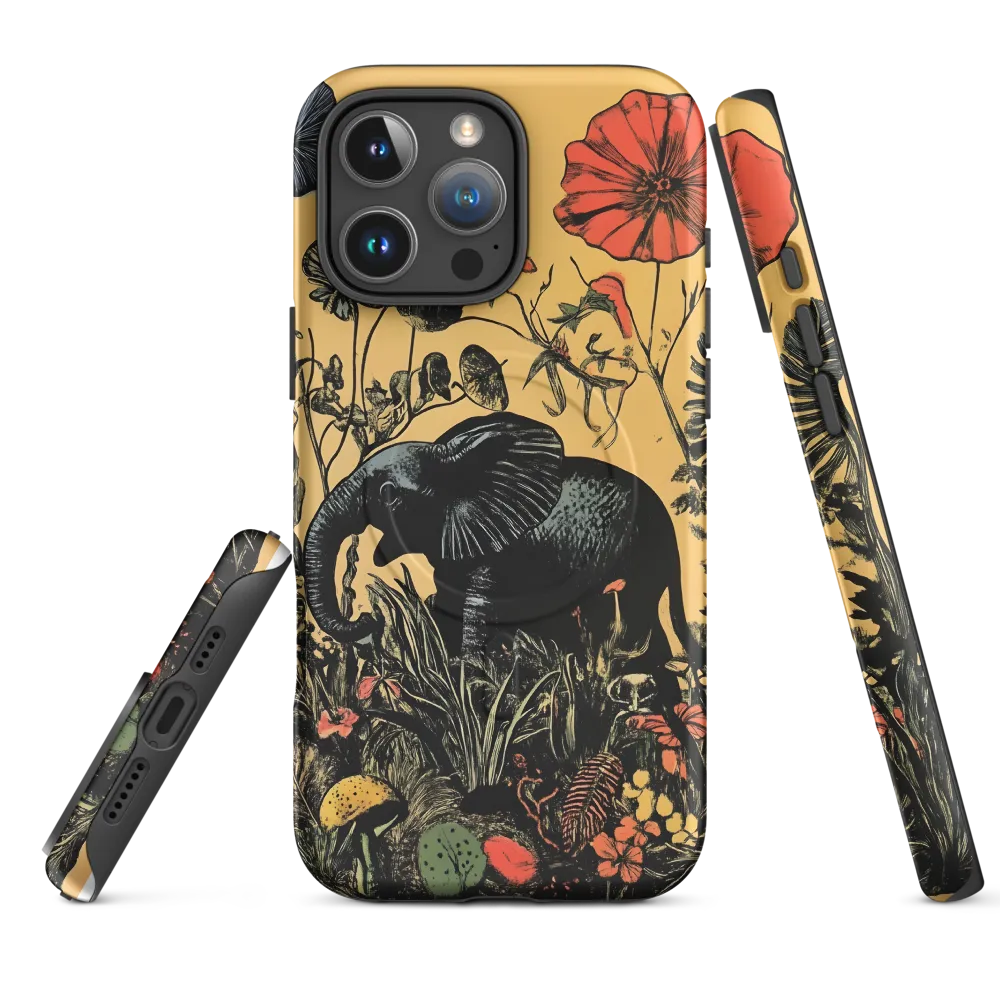 Floral Majesty: The Elephant's Sanctuary | Phone Case |  16 Pro Max | MagSafe® Tough Case | Matte