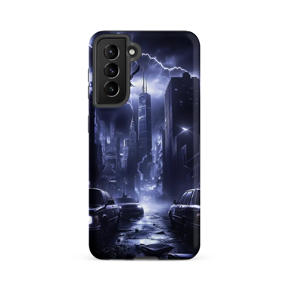 Stormy Cityscape: Shadows of the Night | Phone Case |  S21 FE | Tough Case | Matte