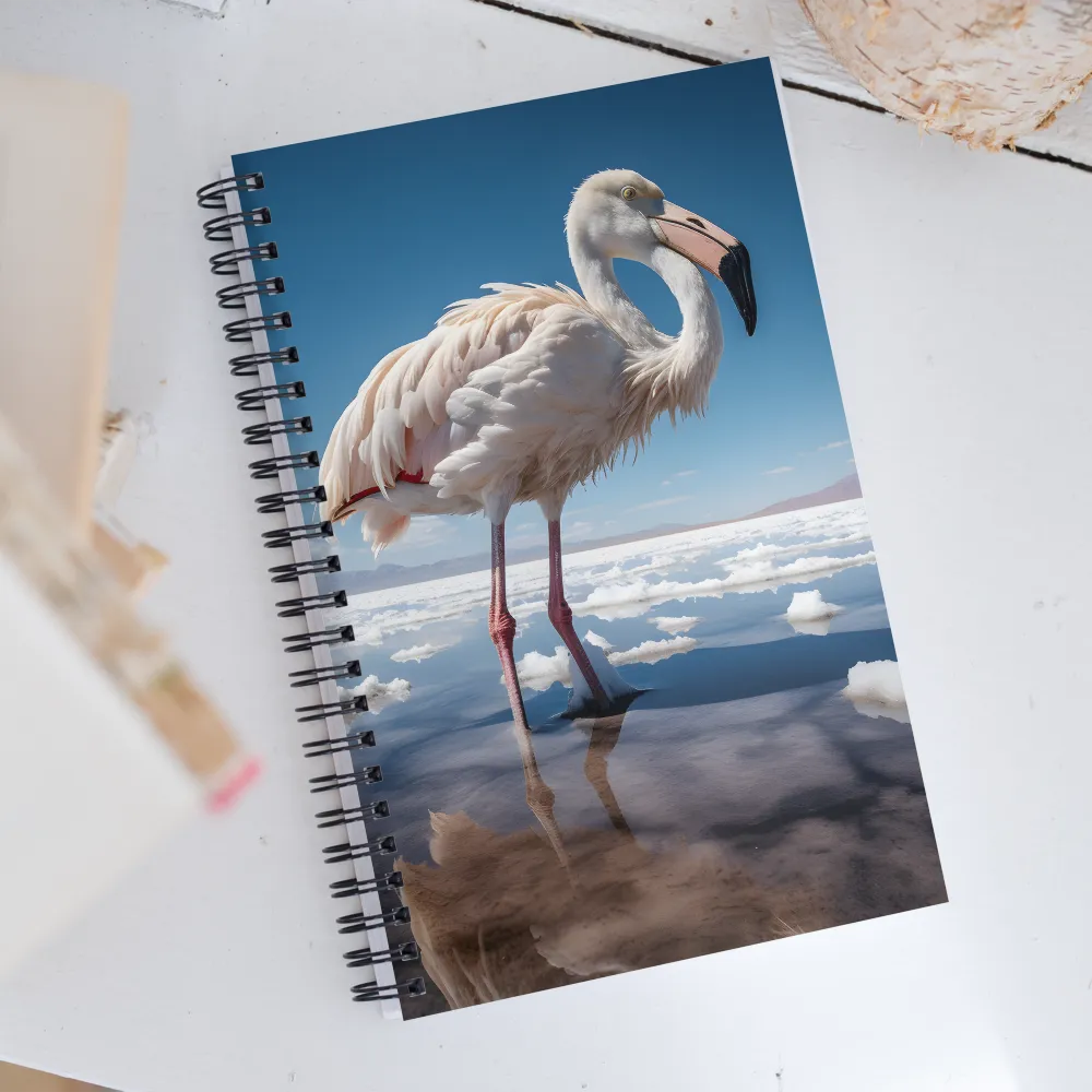 Graceful Solitude of a Flamingo | Spiral Notebook