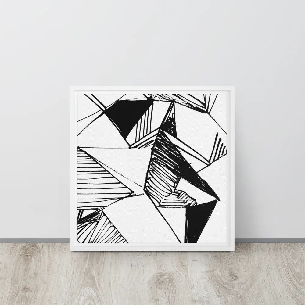 Dynamic Geometry in Ink | Canvas with White Frame | 16″×16″