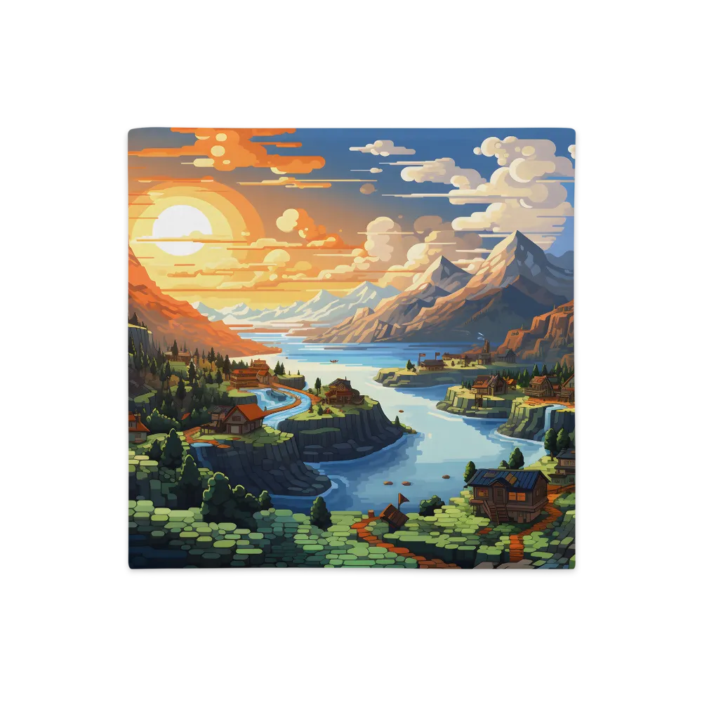 Tranquil Sunset Over Serene Landscape | Pillow Case | 18″×18″