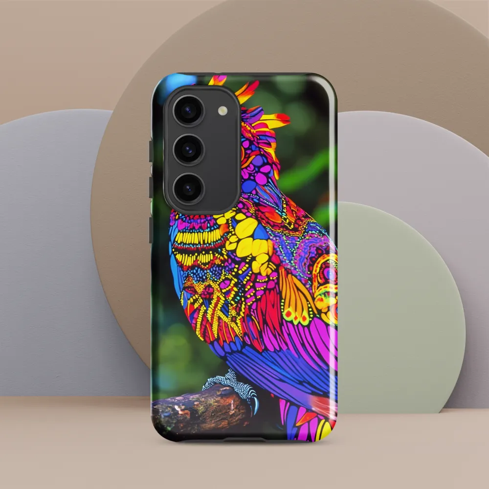 Vibrant Psychedelic Parrot | Phone Case |  S23 | Tough Case | Glossy