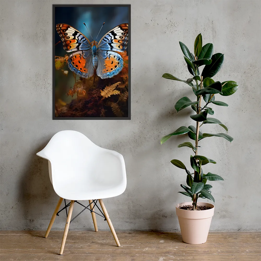 Harmony in Color: The Butterfly | Poster with Black Frame | 24″×36″