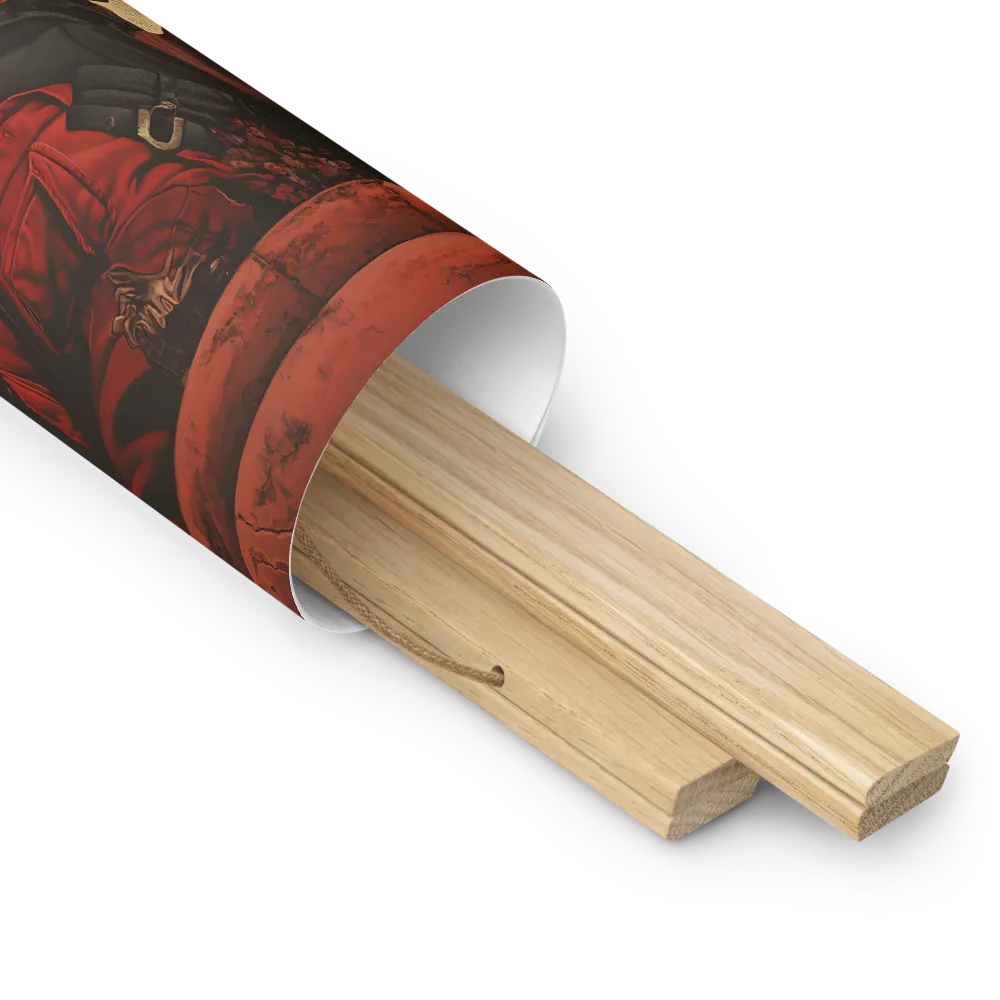 Defiant Echoes of Ruin | Poster With Oak Wood Hanger | 10″×10″