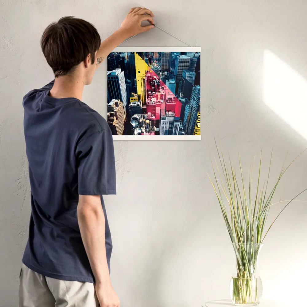 Dynamic Urban Symphony | Poster With White Wood Hanger | 16″×16″