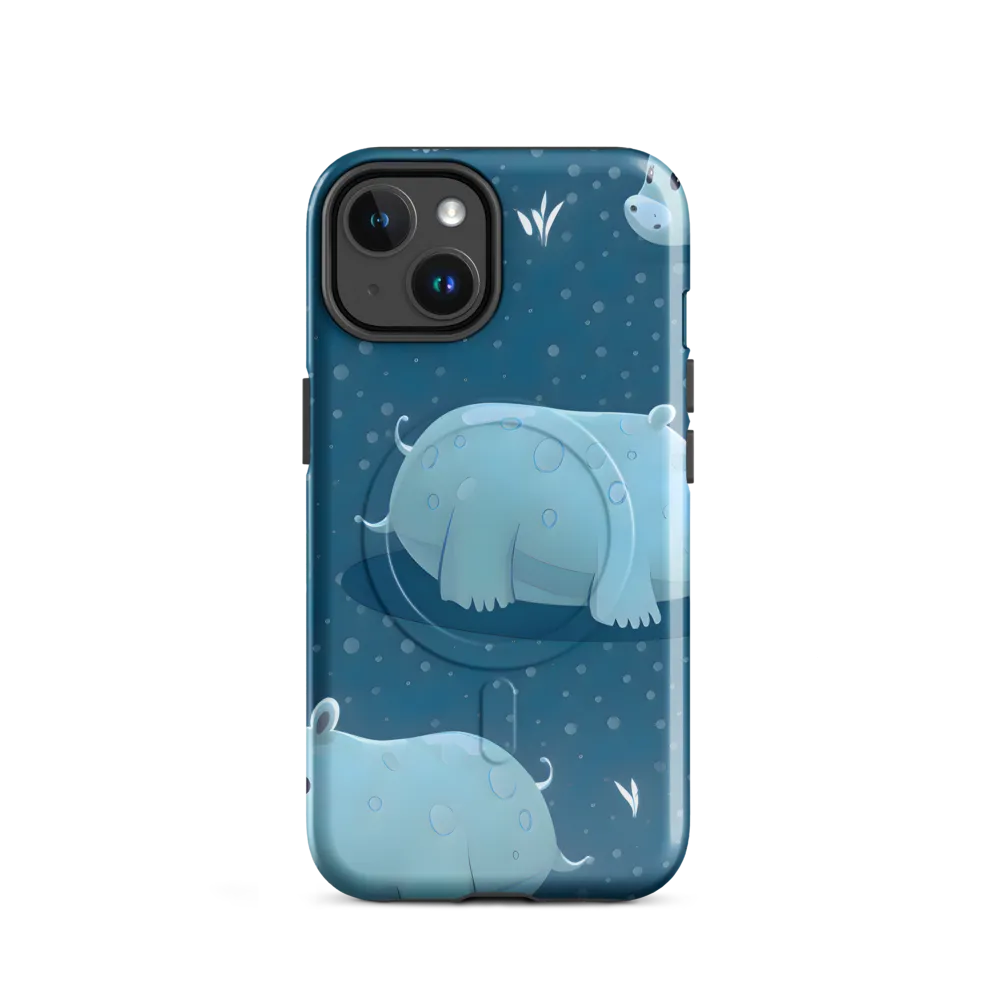 Whimsical Hippo Play | Phone Case |  14 | MagSafe® Tough Case | Glossy