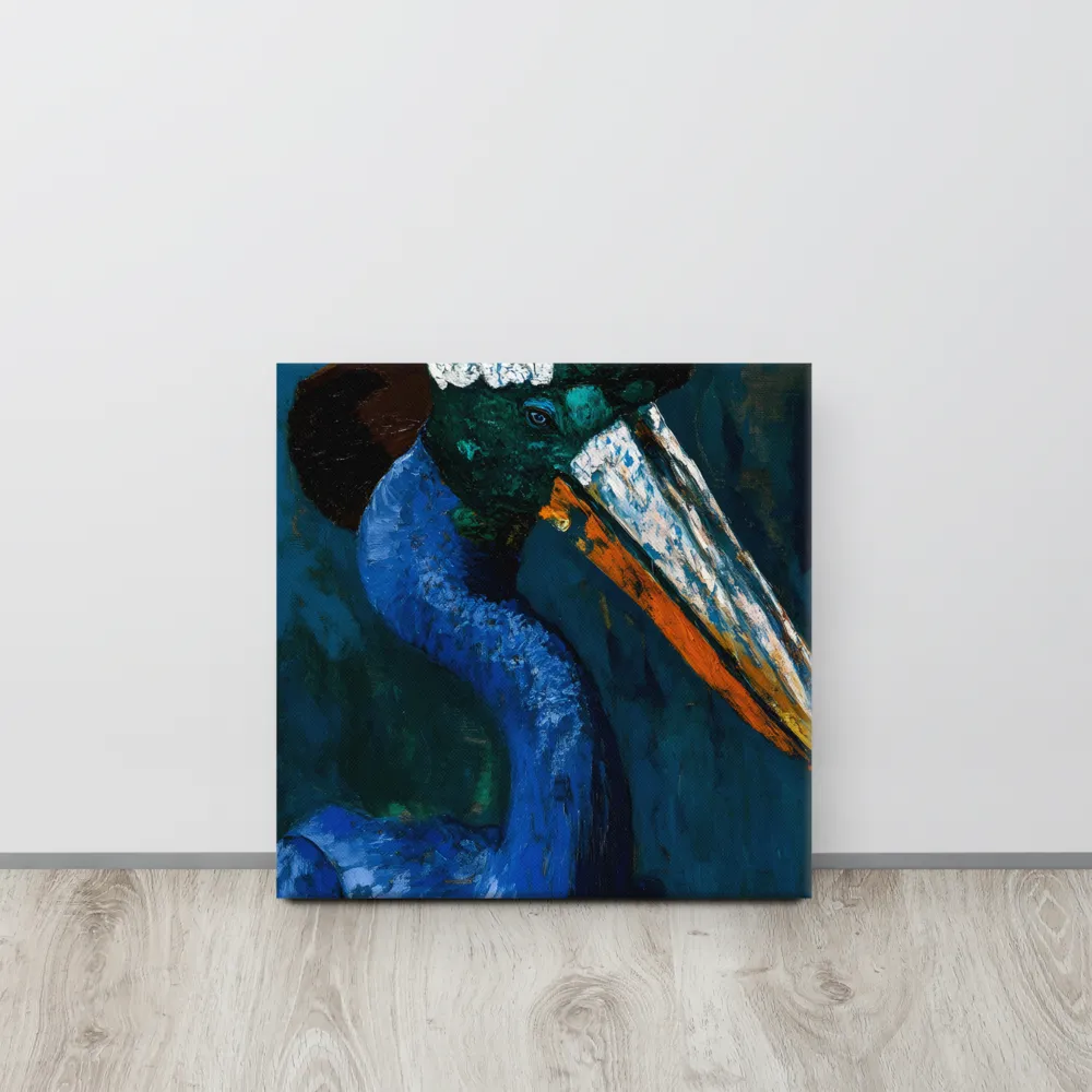 Majestic Absurdity: The Hat-Wearing Bird | Canvas | 16″×16″