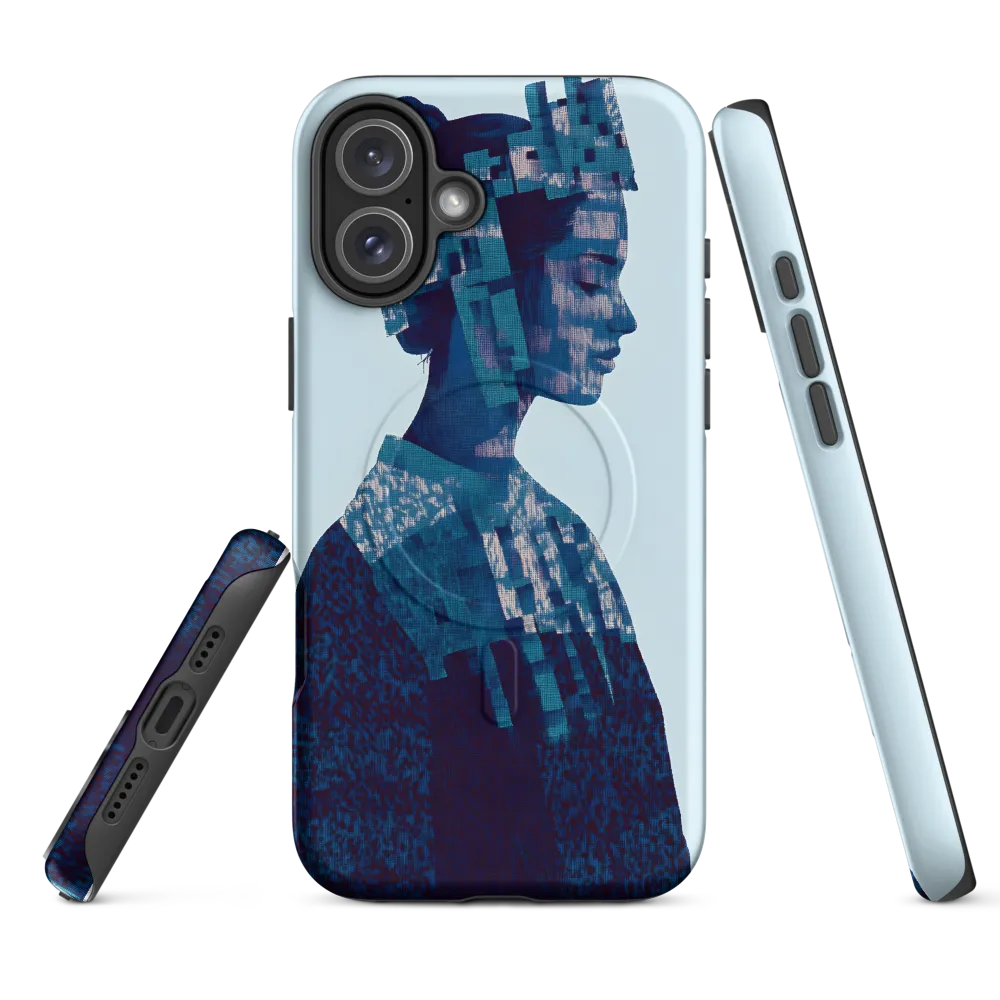 Digital Portrait in Abstract Blue