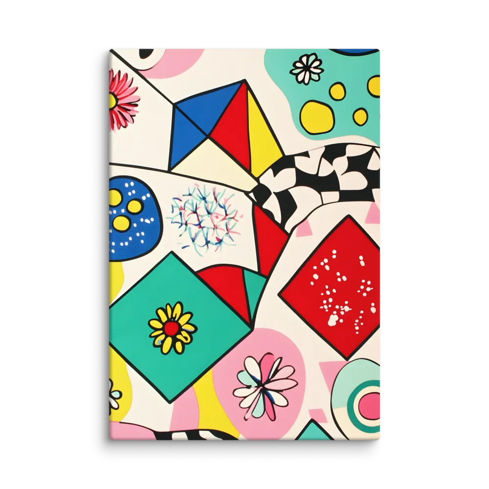 Joyful Geometry: A Playful Dance of Shapes and Colors | Canvas | 18″×26″