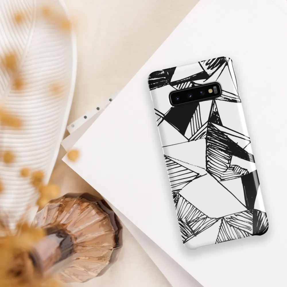 Dynamic Geometry in Ink | Phone Case |  S10 Plus | Snap Case | Glossy