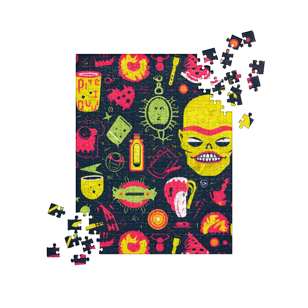 Neon Revelry: A Quirky Exploration of Modern Pop Art