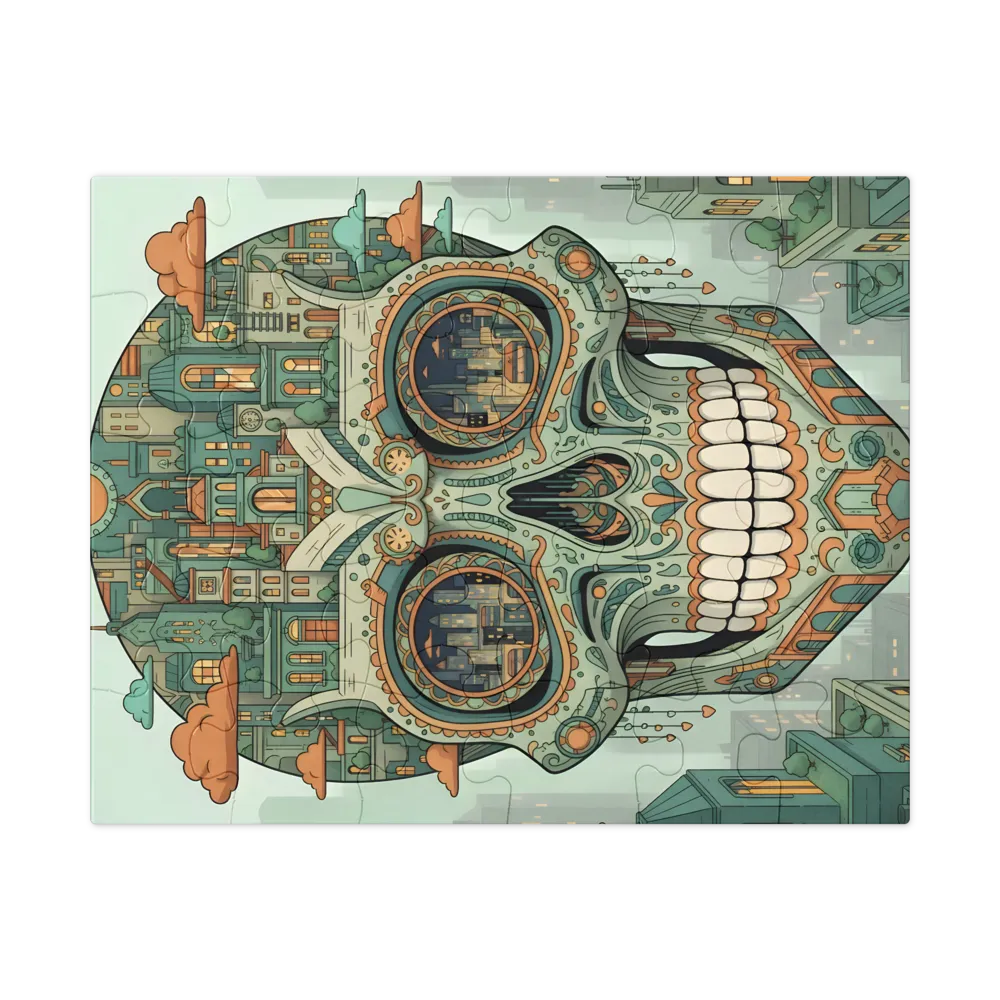 Metropolis Calavera 
 Jigsaw Puzzle in Tin Box