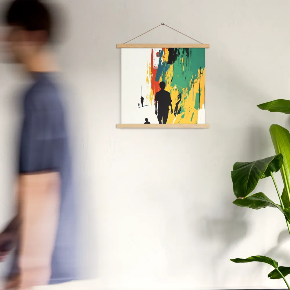 Journey of Silhouettes | Poster With Oak Wood Hanger | 18″×18″