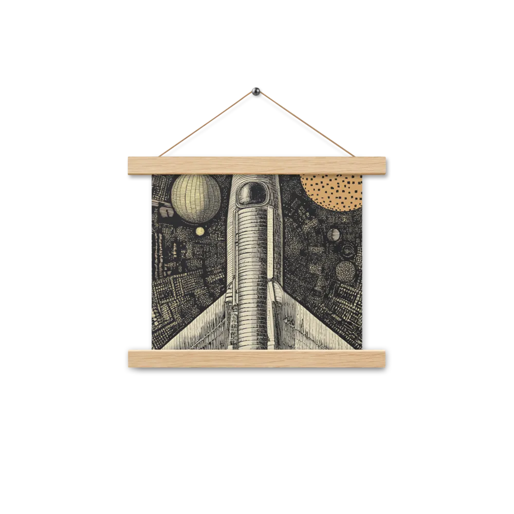 Voyage to the Unknown | Poster With Oak Wood Hanger | 10″×10″