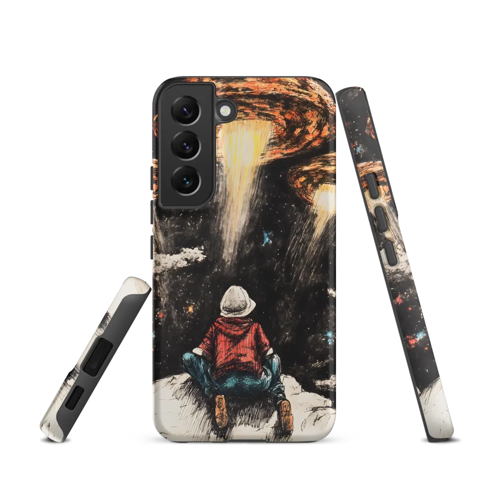 Gazing into the Unknown: A Child's Wonder in Space | Phone Case |  S22 | Tough Case | Matte