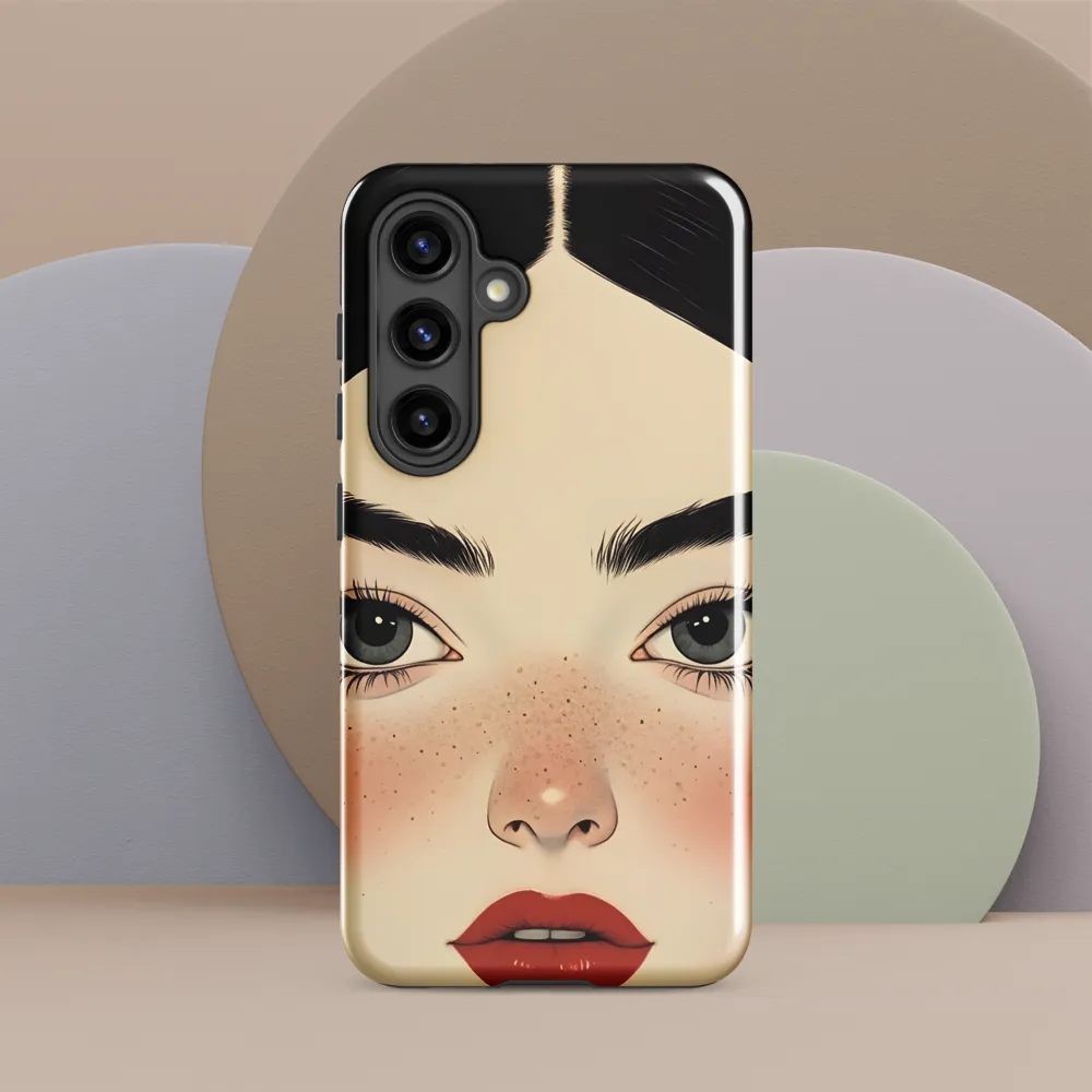 Serenity Captured: A Modern Portrait | Phone Case |  S24 | Tough Case | Glossy