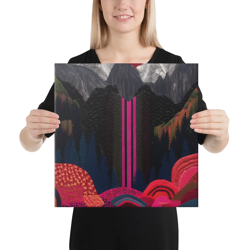 Ethereal Cascade: A Surreal Landscape | Canvas | 16″×16″