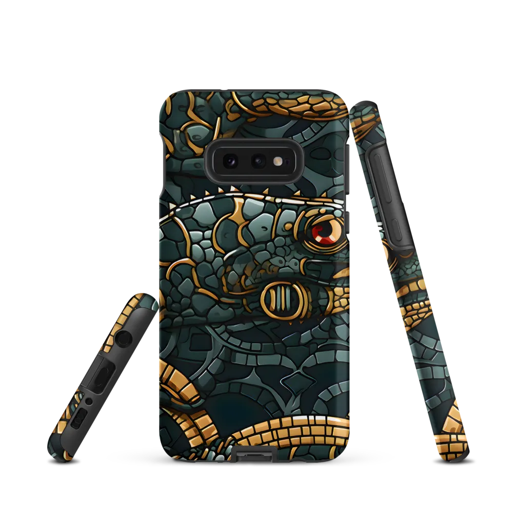 Reptilian Elegance: A Digital Art Nouveau Tapestry